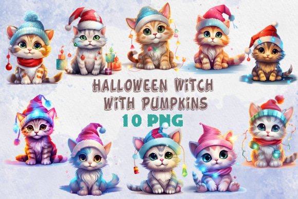 Download Funny Cat with Christmas Lights Bundle - Christmas Collection