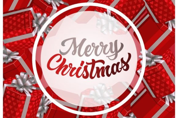 Download Merry Christmas with Red Gift Boxes Bann - Christmas Collection