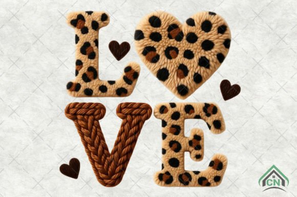 Download Leopard Love Faux Crochet PNG - Crochet png Collection