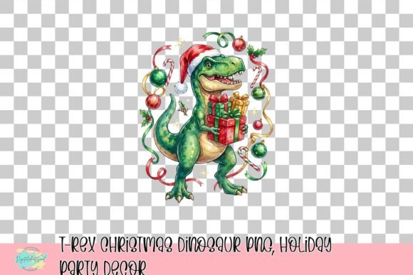 Download T-Rex Christmas Dinosaur PNG, Holiday Party Decor - Christmas Collection