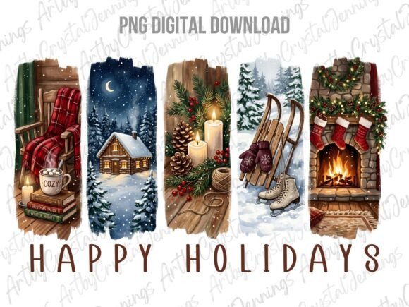 Download Happy Holidays Christmas Brushstroke PNG - Christmas Collection