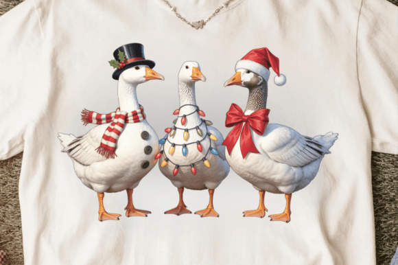 Download Vintage Christmas Cute Goose Png Clipart - Christmas Collection