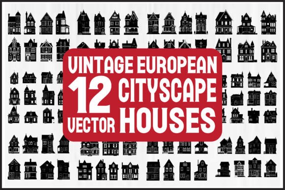 Download Vintage European Cityscape Houses - Premium Resources