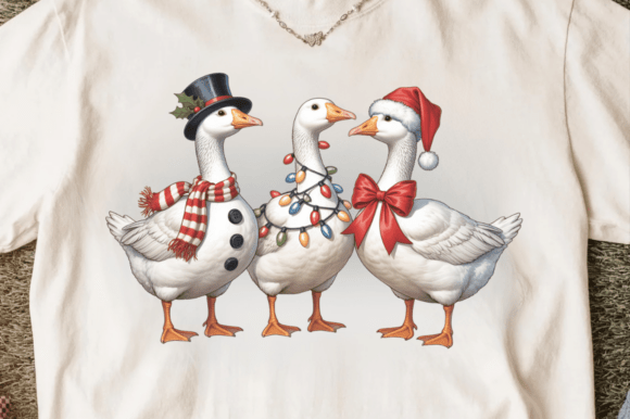 Download Vintage Christmas Cute Goose Png Clipart - Christmas Collection