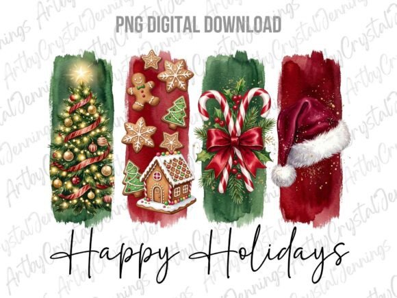 Download Happy Holidays Christmas Brushstroke PNG - Christmas Collection