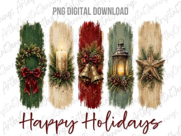 Download Happy Holidays Christmas Brushstroke PNG - Christmas Collection