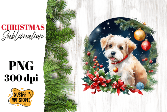 Download Christmas Dog Sublimation Design. - Christmas Collection