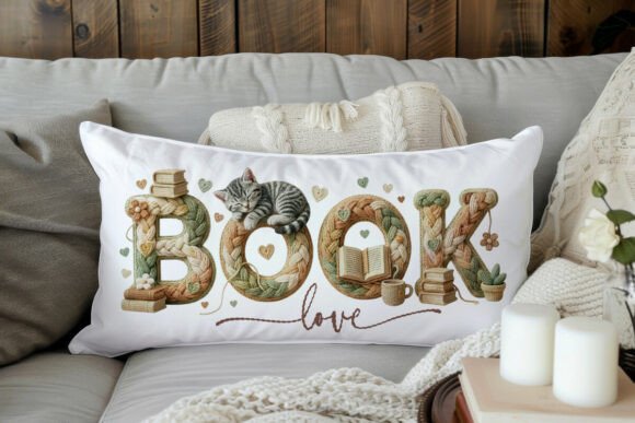 Download Book Love Tabby Kitten Faux Crochet PNG - Crochet png Collection