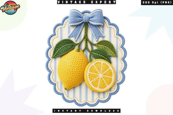 Download Lemon Floral Cottagecore Crochet PNG - Crochet png Collection
