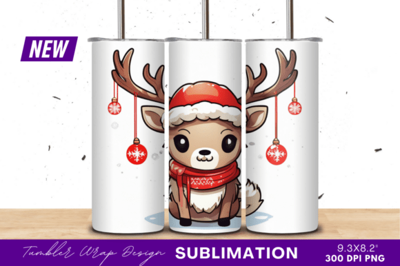 Download Cute Christmas Reindeer Tumbler - Christmas Collection