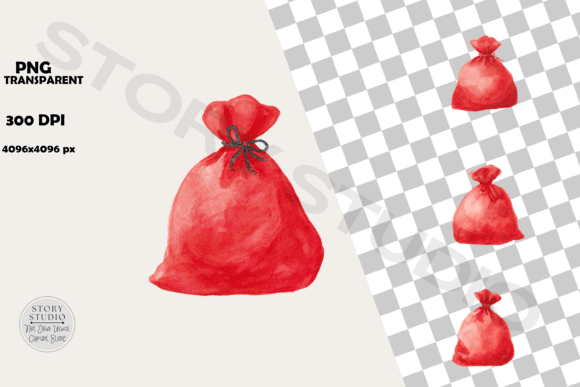 Download Christmas Red Gift Bag Clipart Pack - Christmas Collection