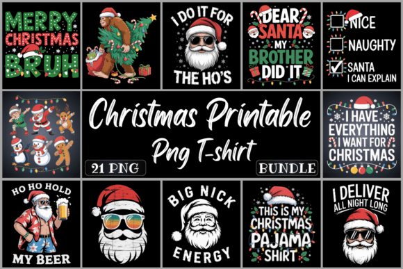 Download Christmas Printable PNG T-Shirt Bundle - Christmas Collection