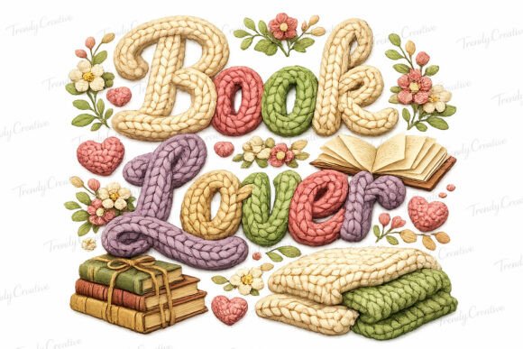 Download Book Lover Faux Yarn Crochet PNG - Crochet png Collection