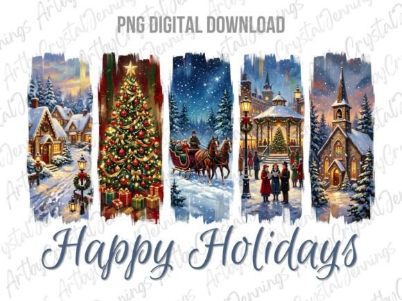 Download Happy Holidays Christmas Brushstroke PNG - Christmas Collection