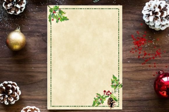 Download Holly and Pine Cone Christmas Stationery - Christmas Collection